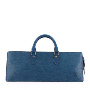 Louis Vuitton Sac Triangle Handbag Epi Leather blue