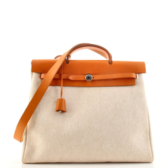 Hermes Herbag Toile and Leather GM
