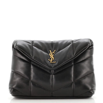 Saint Laurent LouLou Puffer Clutch Leather Small