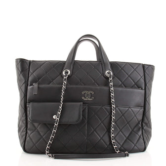 Chanel Ultra Pocket Shopping Tote Quilted Calfskin Large