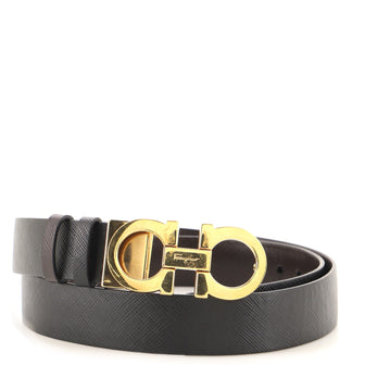 Salvatore Ferragamo Gancini Belt Leather Thin