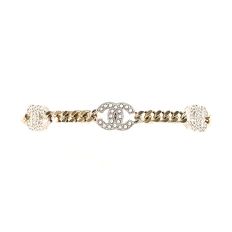 Chanel CC Link Bracelet Metal with Crystals