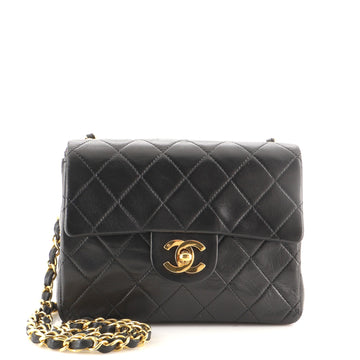 Chanel Vintage Square Classic Single Flap Bag Quilted Lambskin Mini