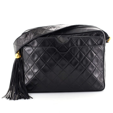Chanel Vintage Double Slit Pocket Camera Bag Quilted Lambskin Medium