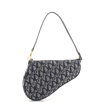 Christian Dior Vintage Saddle Bag Diorissimo Canvas Mini