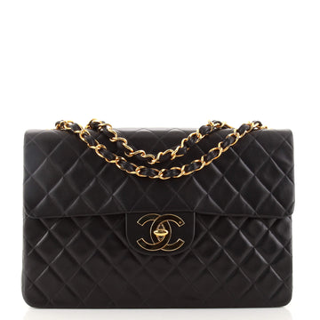 Chanel Vintage Classic Single Flap Bag Quilted Lambskin Maxi