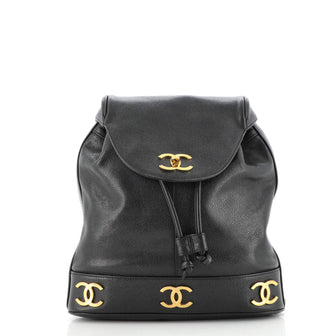 Chanel Vintage Metal CC Backpack Caviar Medium