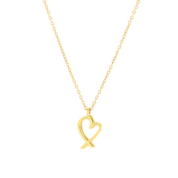 Tiffany & Co. Paloma Picasso Loving Heart Pendant Necklace 18K Yellow Gold