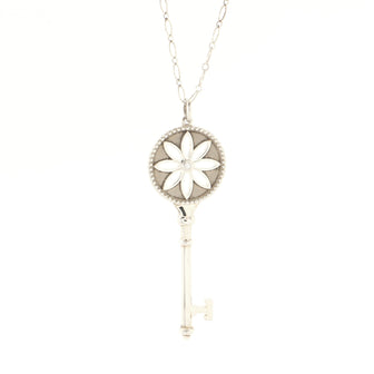 Tiffany & Co. Daisy Key Pendant Necklace Sterling Silver with Diamond Large