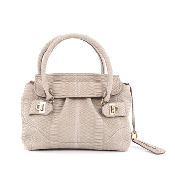 Salvatore Ferragamo Gancini Convertible Satchel Python Small neutral