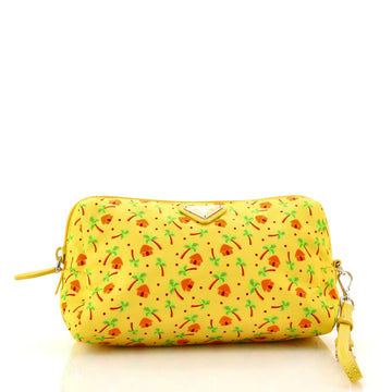 Prada Wristlet Zip Pouch Printed Tessuto Small