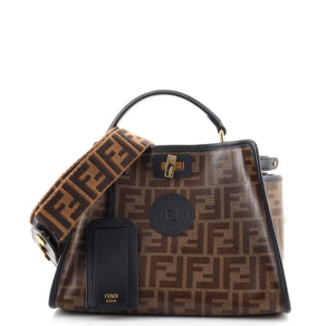 Fendi Peekaboo Defender Bag Zucca Coated Canvas and Leather Mini