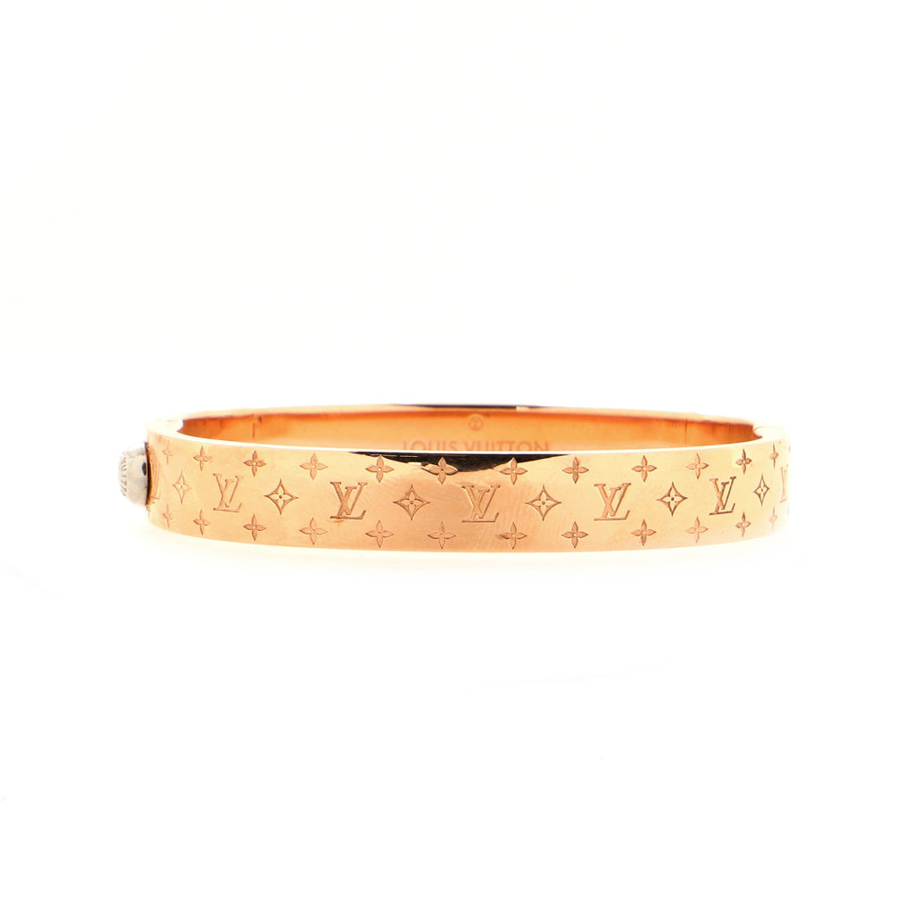 LOUIS VUITTON Rose Gold Nanogram Cuff Gorgeous and chic. Bold with the  classic N