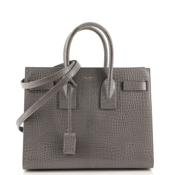 Saint Laurent Sac de Jour NM Bag Crocodile Embossed Leather Small