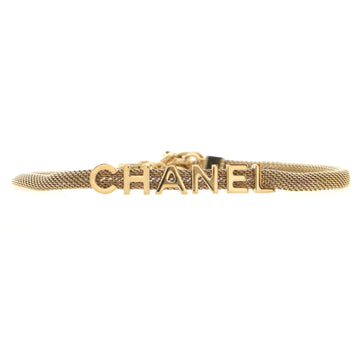 Chanel Logo Mesh Choker Necklace Metal Thin