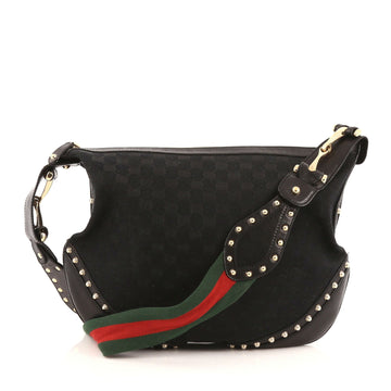 Pelham Web Hobo Studded GG Canvas Medium