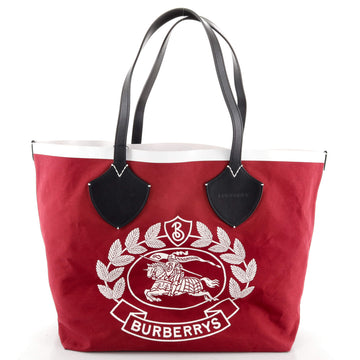 Burberry Crest Shopping Tote Printed Cotton XL