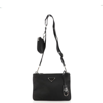 Prada Re-Edition 2000 Double Zip Shoulder Bag Tessuto Small