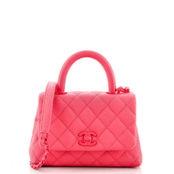 Chanel Coco Top Handle Bag Quilted Caviar Extra Mini