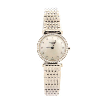 Longines La Grande Classique Quartz Watch Stainless Steel with Diamond Bezel and Markers and Mother of Pearl 24