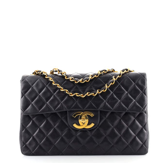 Chanel Vintage Classic Single Flap Bag Quilted Lambskin Maxi