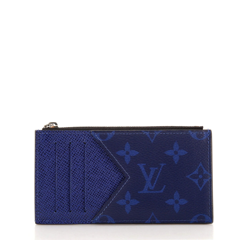 Louis Vuitton Coin Card Holder Monogram Taigarama Blue 14379517