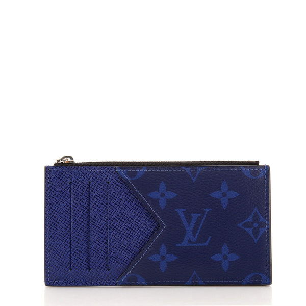 Louis Vuitton Coin Card Holder Monogram Taigarama Blue