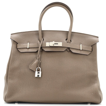 Hermes Birkin Handbag Grey Togo with Palladium Hardware 35