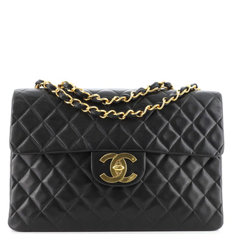 Chanel Vintage Classic Single Flap Bag Quilted Lambskin Maxi
