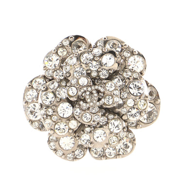 Chanel CC Camellia Brooch Metal and Crystals