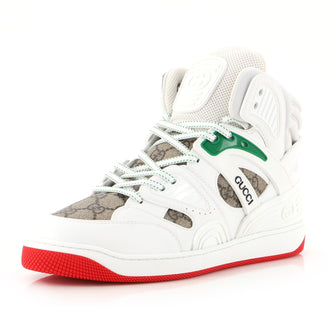 Gucci Men's Gucci Basket High-Top Sneakers GG Coated Canvas and Demetra