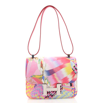 Hermes Constance Bag Limited Edition Marble Printed Silk 24