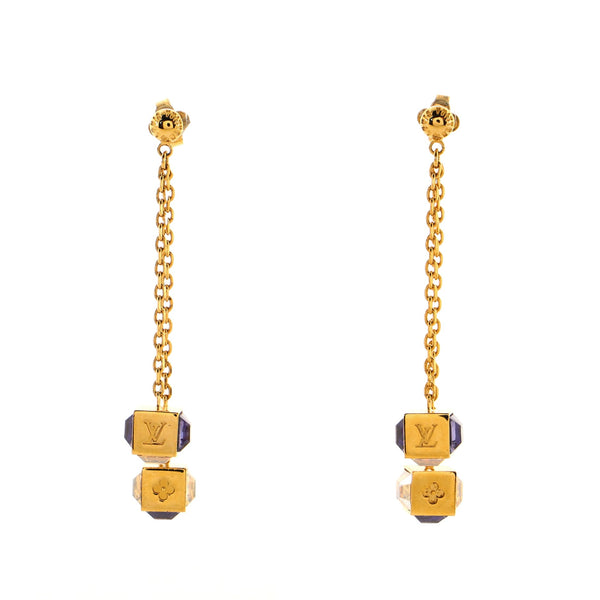 Louis Vuitton Gamble Drop Earrings Golden Metallic ref.547655 - Joli Closet