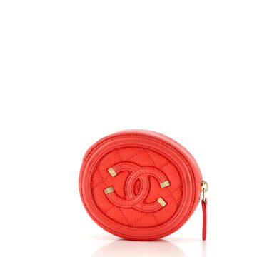 Chanel Filigree Round Coin Purse Quilted Caviar
