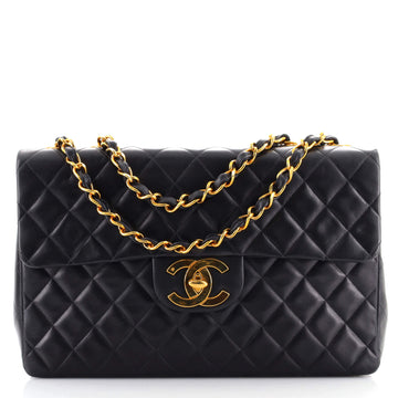 Chanel Vintage Classic Single Flap Bag Quilted Lambskin Maxi