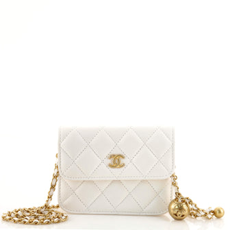 Chanel Pearl Crush Flap Clutch with Chain Quilted Lambskin Mini