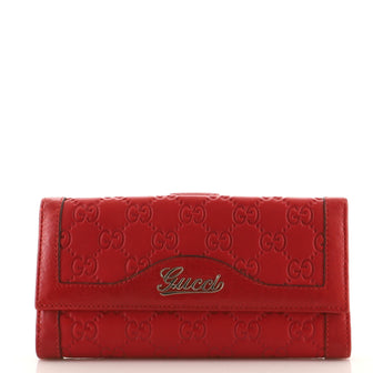 Gucci Script Continental Wallet Guccissima Leather Long
