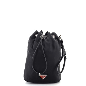 Prada Vela Drawstring Bucket Pouch Tessuto Small