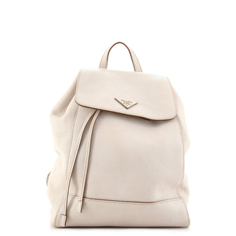 Prada Drawstring Flap Backpack Vitello Daino Large