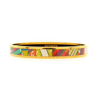 Hermes Bangle Bracelet Printed Enamel Narrow