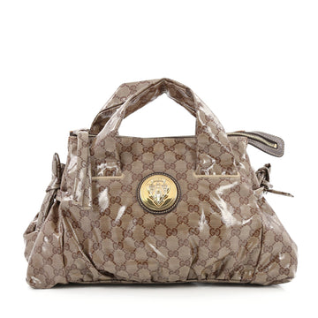 Gucci Hysteria Tote GG Coated Canvas Medium brown