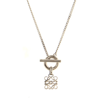 Loewe Anagram Toggle Pendant Necklace Sterling Silver