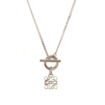 Loewe Anagram Toggle Pendant Necklace Sterling Silver