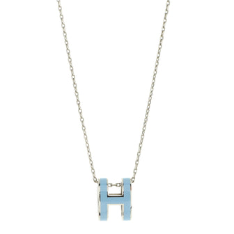 Hermes Pop H Pendant Chain Necklace Metal and Enamel