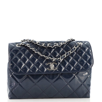 Chanel In The Business Flap Bag Quilted Patent Vinyl Maxi