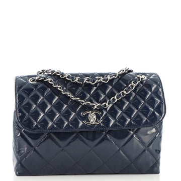 Chanel In The Business Flap Bag Quilted Patent Vinyl Maxi