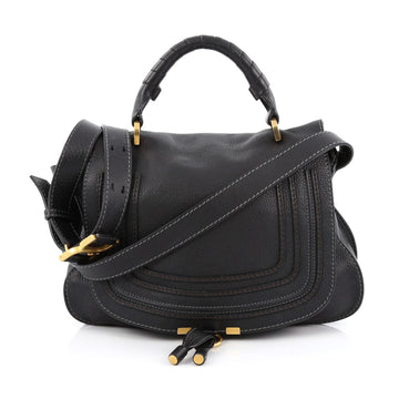 Chloe Marcie Messenger Bag Leather Medium Black