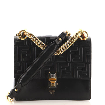 Fendi Kan I Bag Zucca Embossed Leather Small