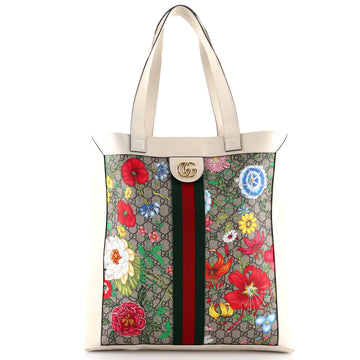 Gucci Ophidia Soft Open Tote Flora GG Coated Canvas Large
