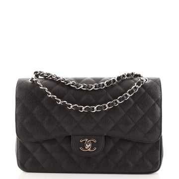 Chanel Classic Double Flap Bag Quilted Caviar Jumbo